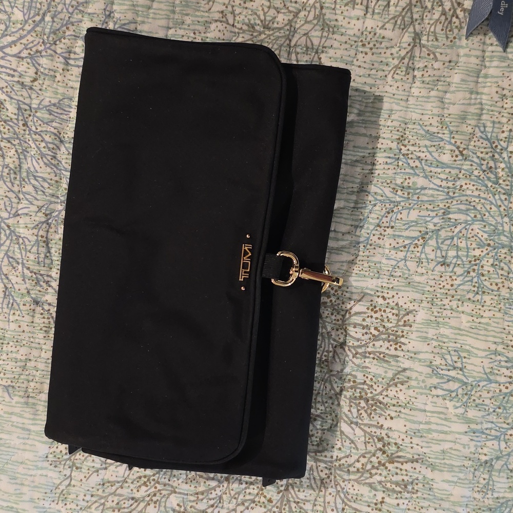 Tumi Travel Jewelry Bag Black/Gold Hardware